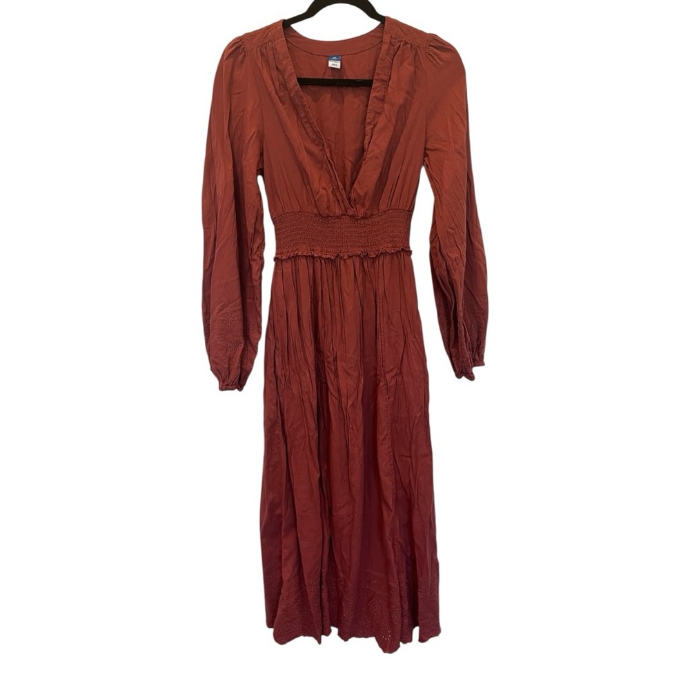 Old Navy Long Sleeve Brick Red Dress Size XS Tall